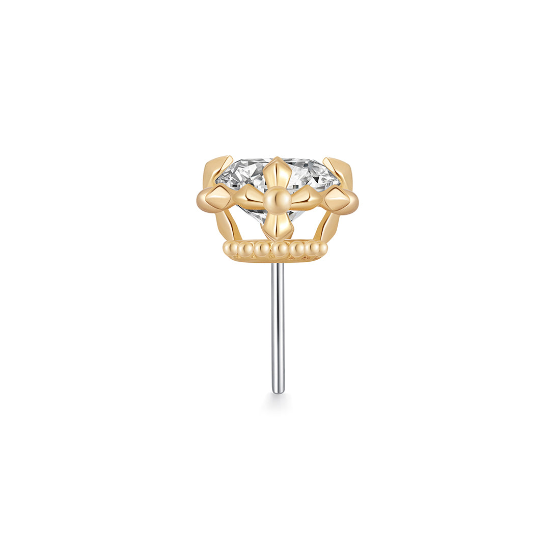 REMY | Lab Grown Diamond Accented Threadless Flatback Earring