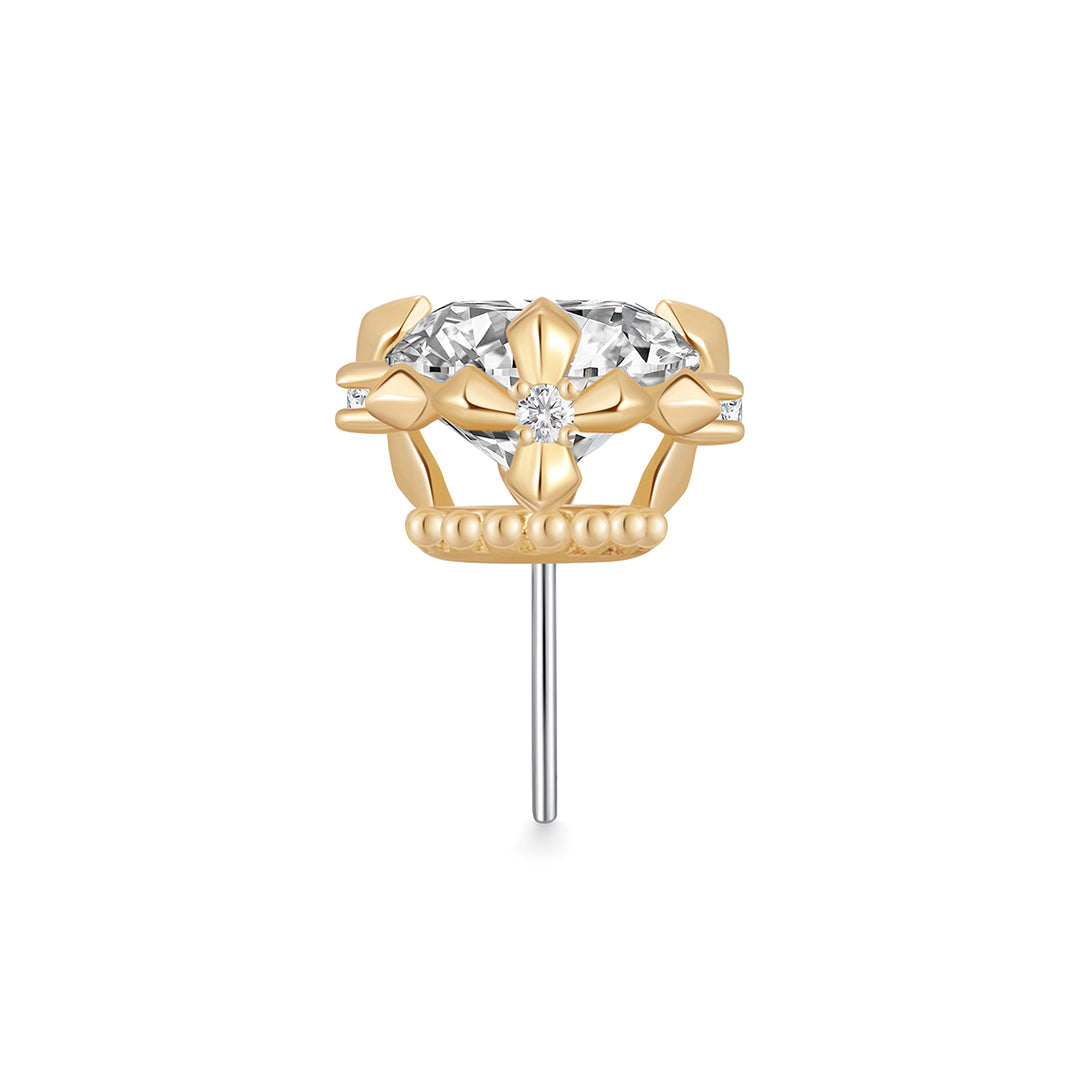 REMY | Lab Grown Diamond Accented Threadless Flatback Earring