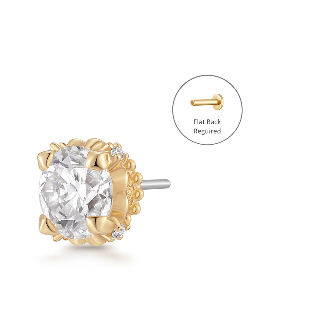 REMY | Lab Grown Diamond Accented Threadless Flatback Earring