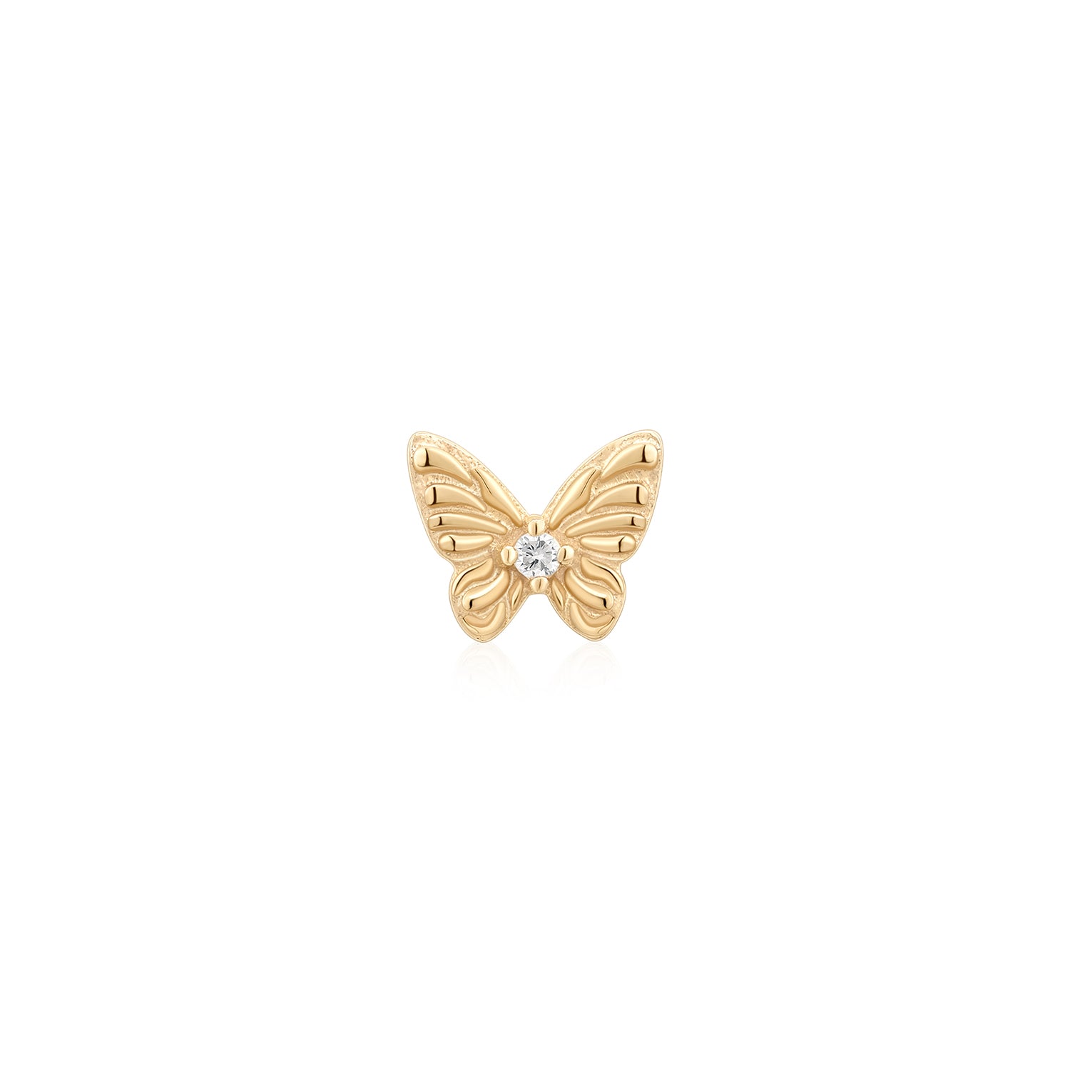 MARIPOSA | Lab Grown Diamond Accent Butterfly Threadless Flatback Earring