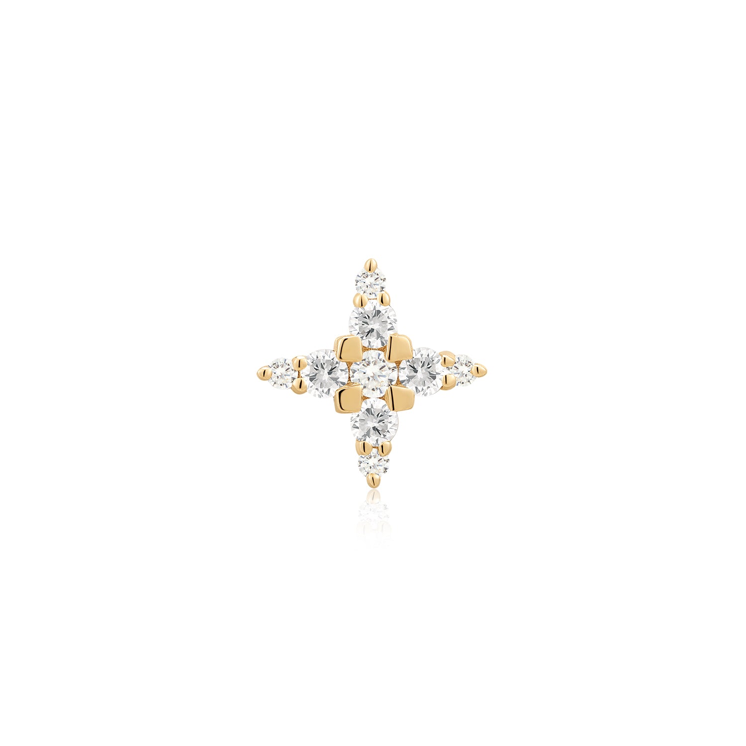 ODESSA | Lab Grown Diamond 4-Point Star Threadless Flatback Earring