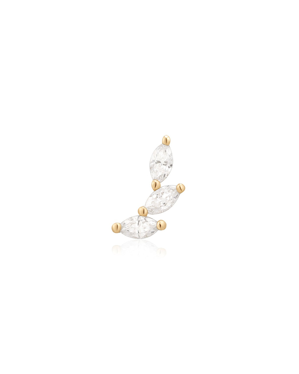 BRIAR | Triple Marquise Lab Grown Diamond Threadless Flatback Earring