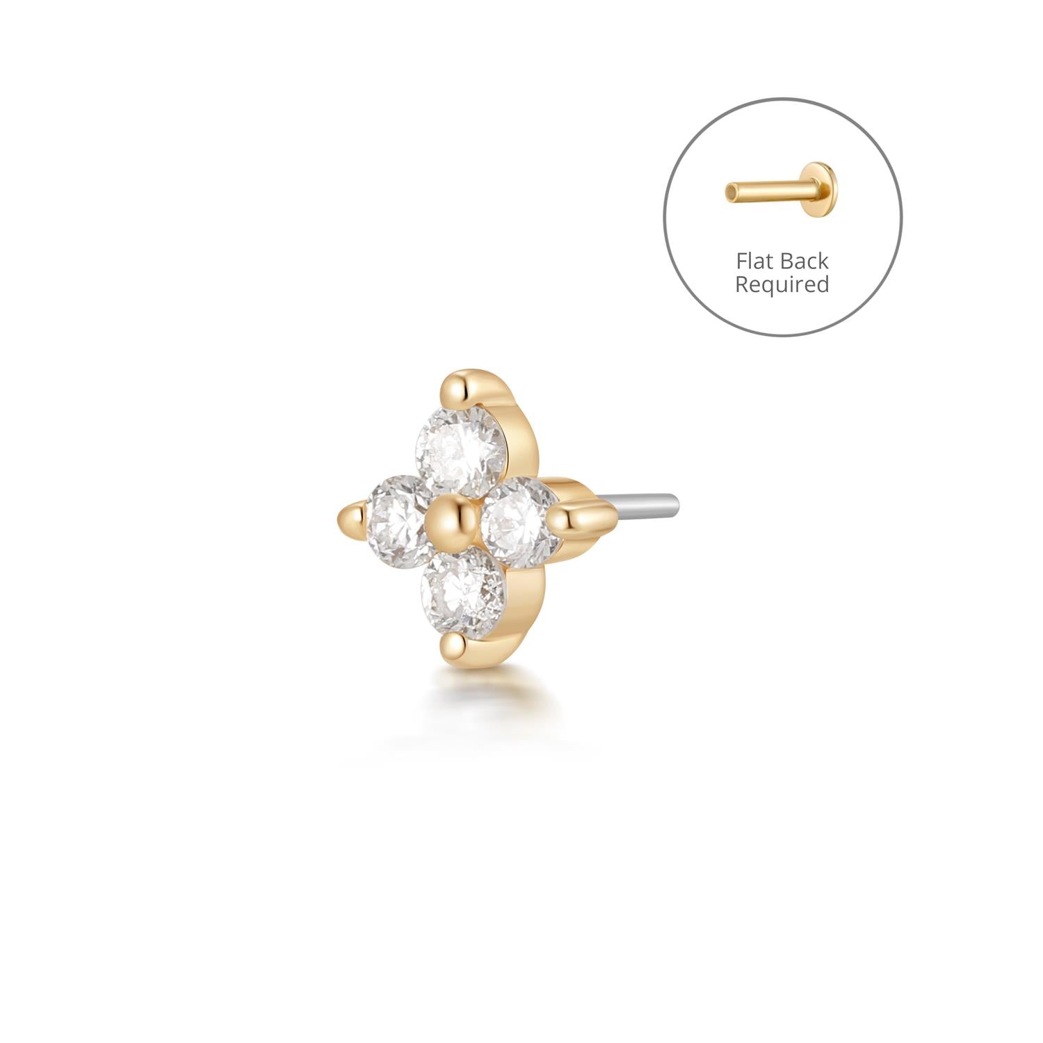 MINTAKA | Pointed Star Threadless Flatback Earring