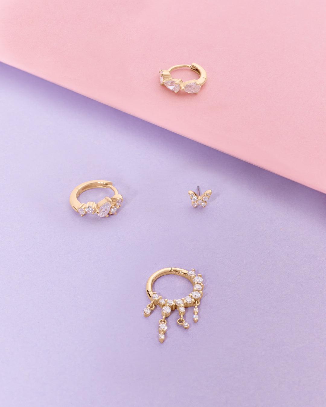 BELLATRIX | Lab Grown Diamond Butterfly Threadless Flatback Earring