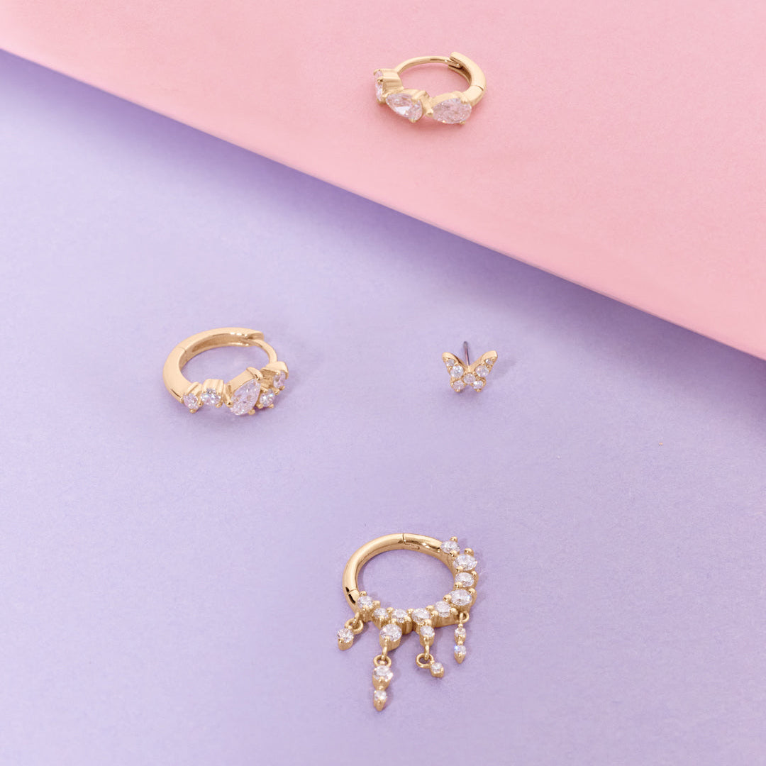 BELLATRIX | Lab Grown Diamond Butterfly Threadless Flatback Earring