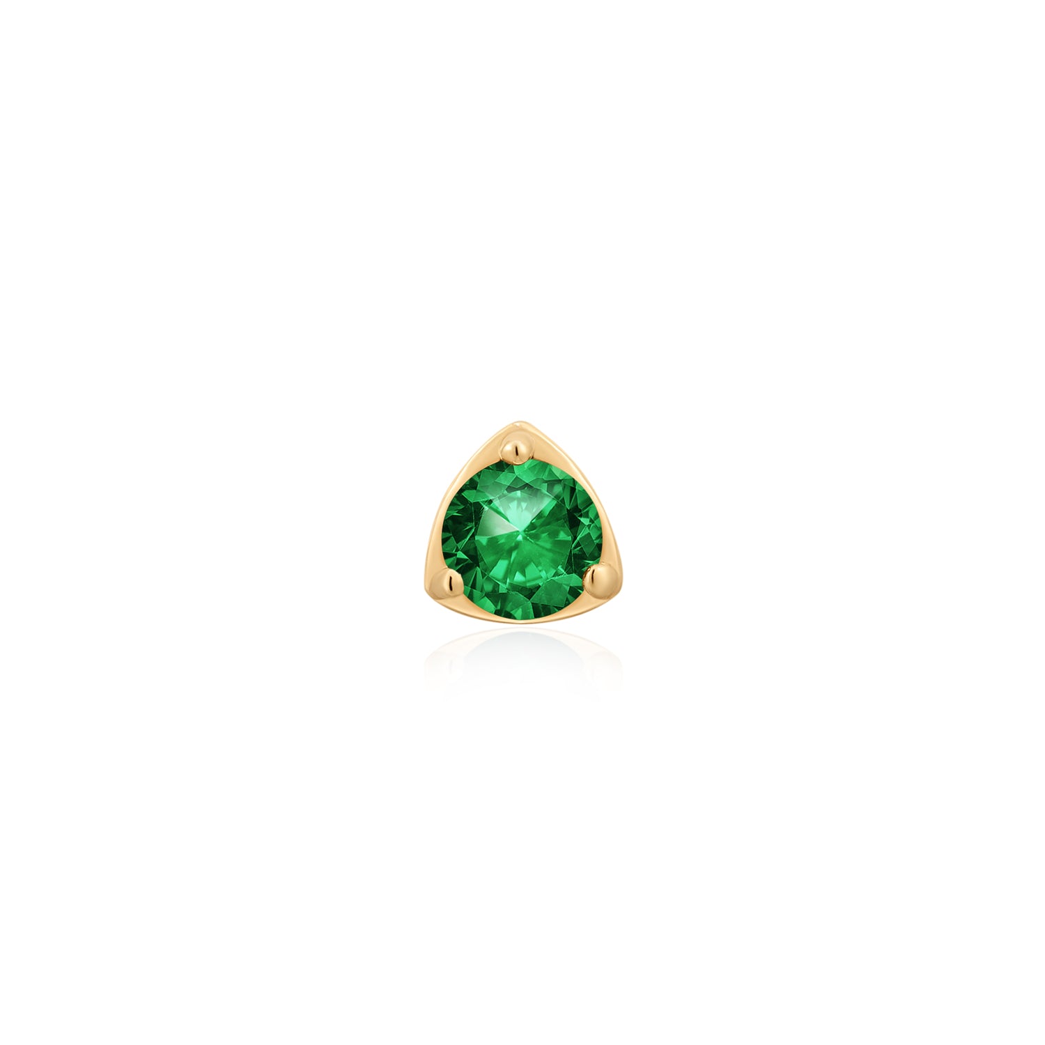 VERDE | Lab Grown Emerald Threadless Flatback Earring