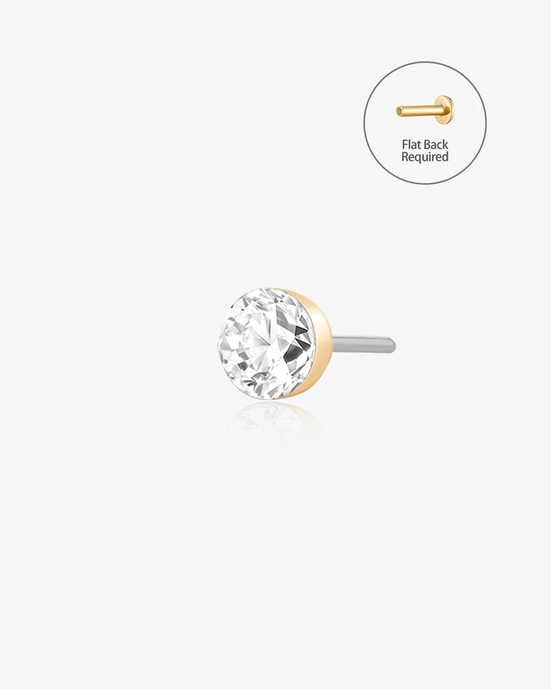 Round Lab-Grown Diamond Threadless End