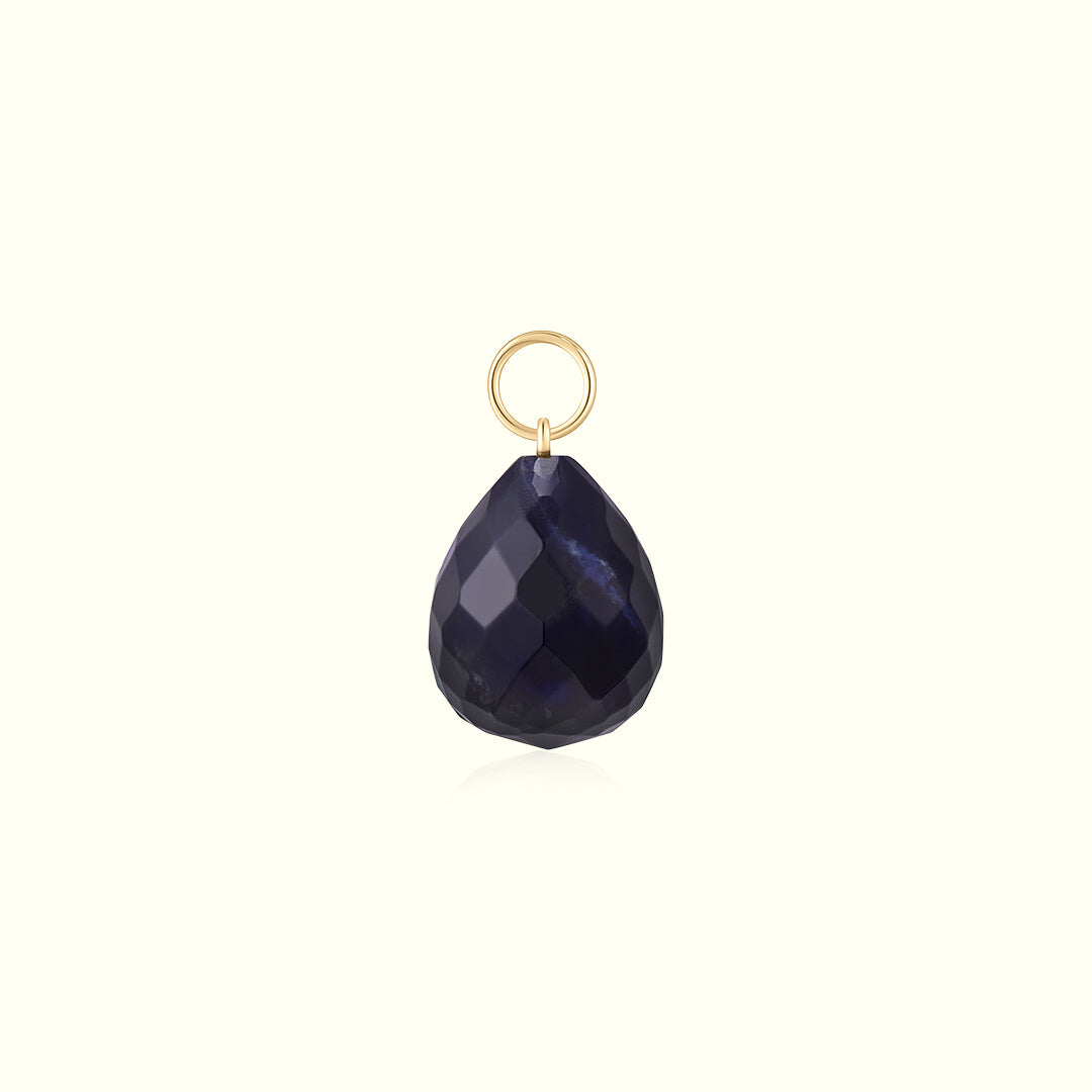 14K Solid Gold Crystal Charm Necklace for healing