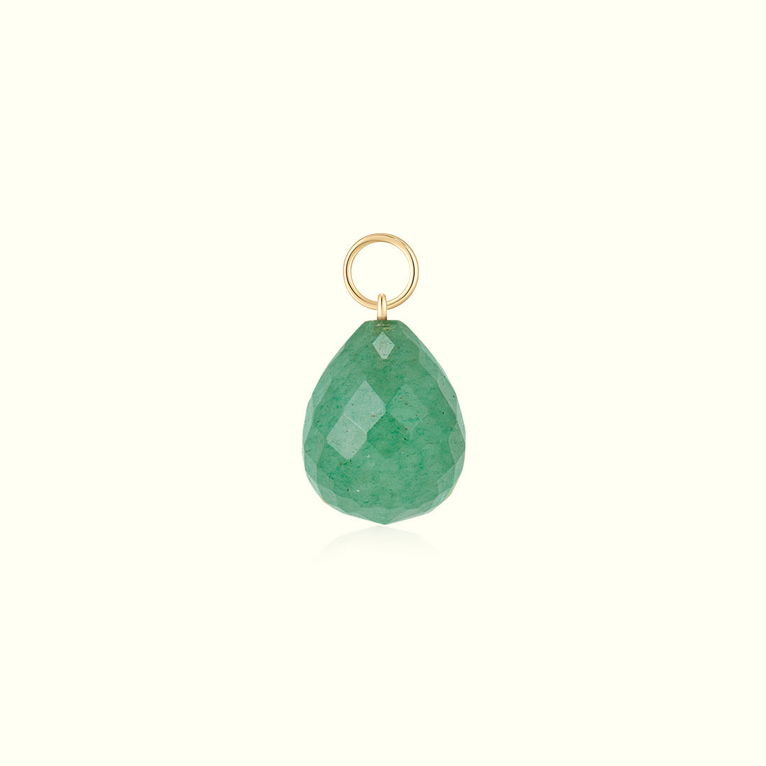 14K Solid Gold Crystal Charm Necklace for healing