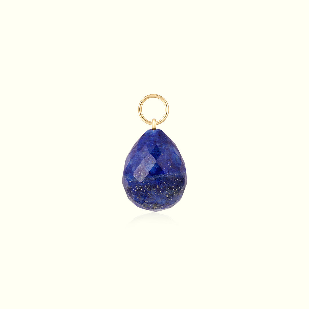 14K Solid Gold Crystal Charm Necklace for healing