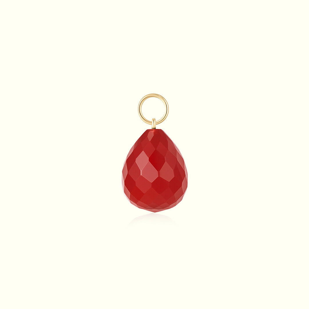 14K Solid Gold Crystal Charm Necklace for healing