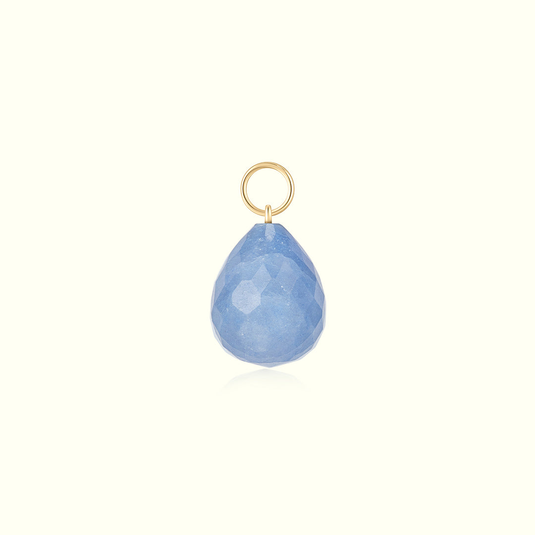 14K Solid Gold Crystal Charm Necklace for healing