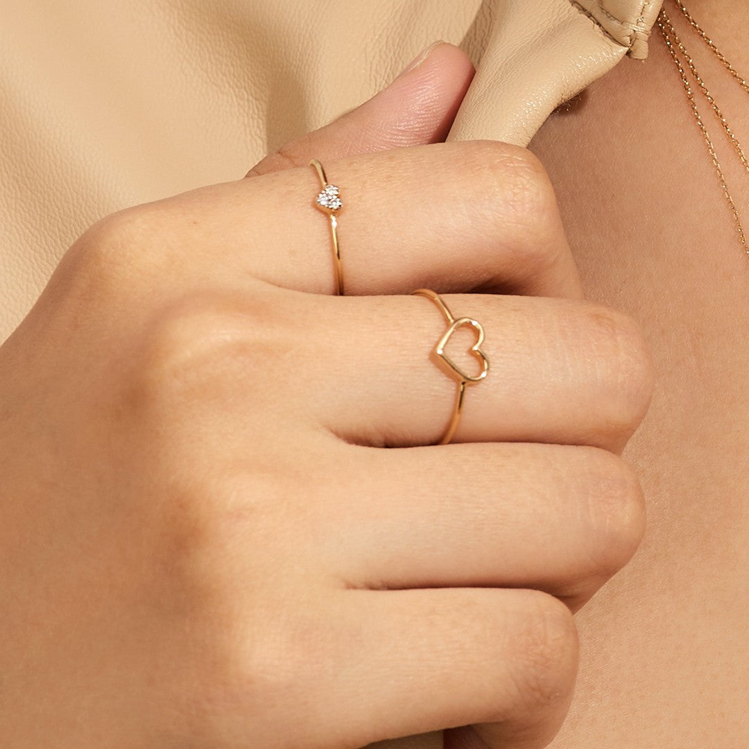 SOPHIE | Pave Diamond Heart Ring