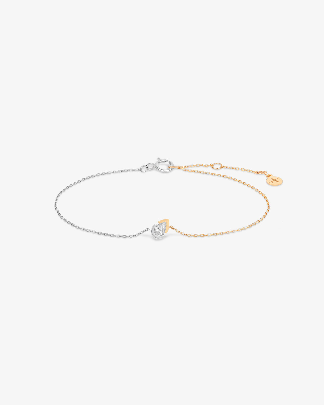 SANILIA | Two-Tone Bezel Pear Lab Grown Diamond Bracelet