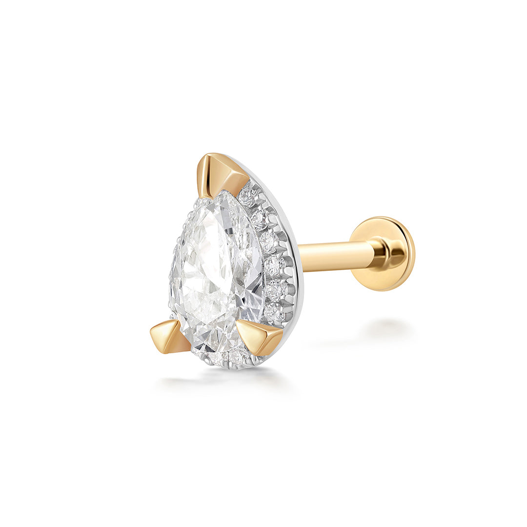 IGGY | Pear Lab Grown Diamond Threaded Flatback