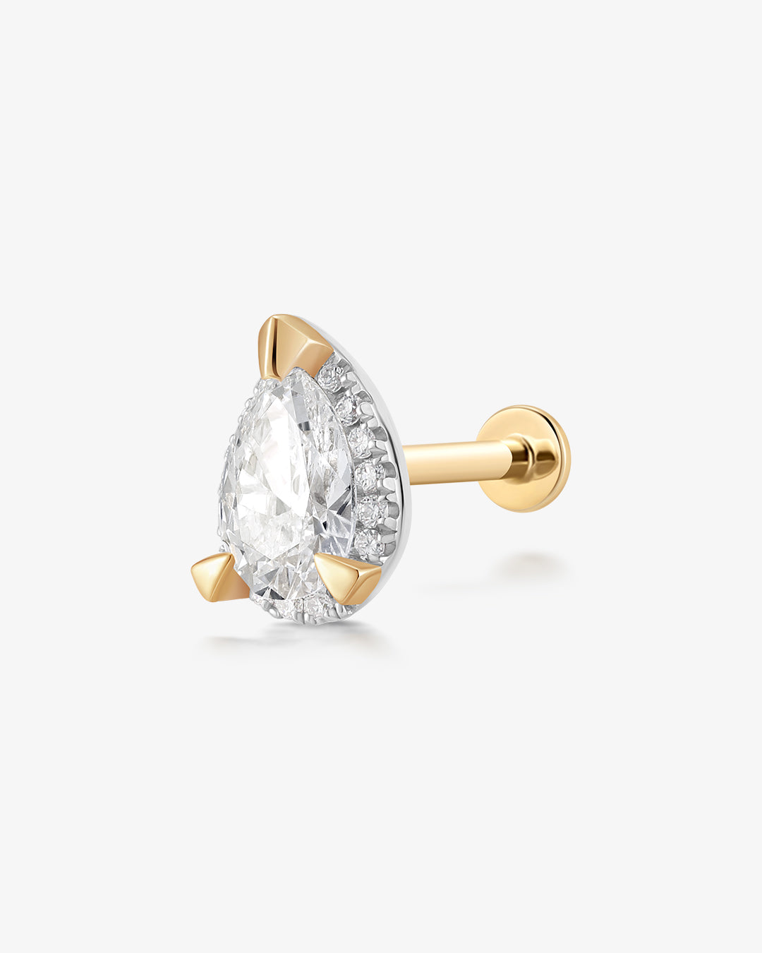 IGGY | Pear Lab Grown Diamond Threaded Flatback