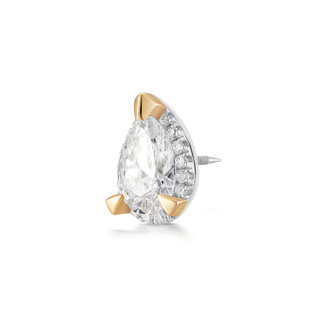 IGGY | Pear Lab Grown Diamond Threaded Flatback