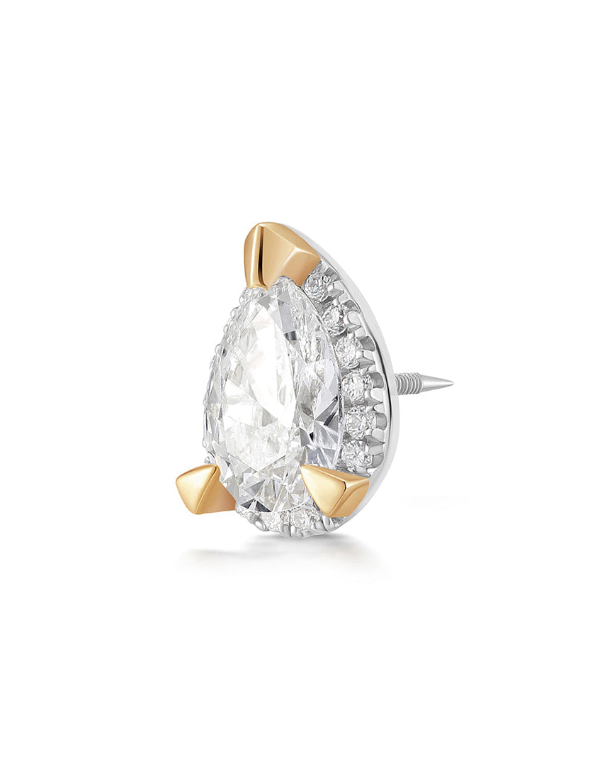 IGGY | Pear Lab Grown Diamond Threaded Flatback