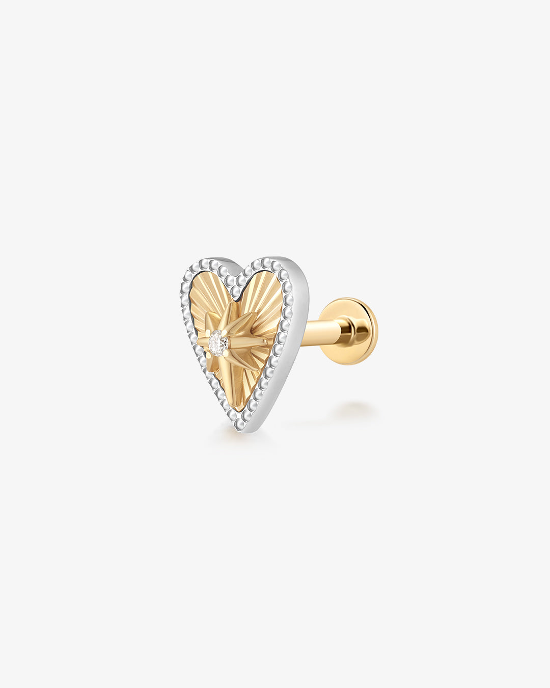 PETUNIA | Lab Grown Diamond Fluted Heart Threaded Flatback