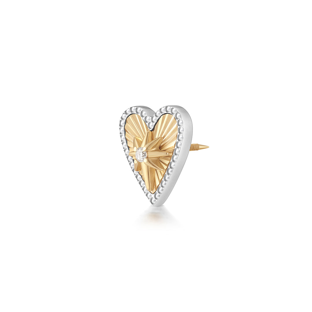 PETUNIA | Lab Grown Diamond Fluted Heart Threaded Flatback