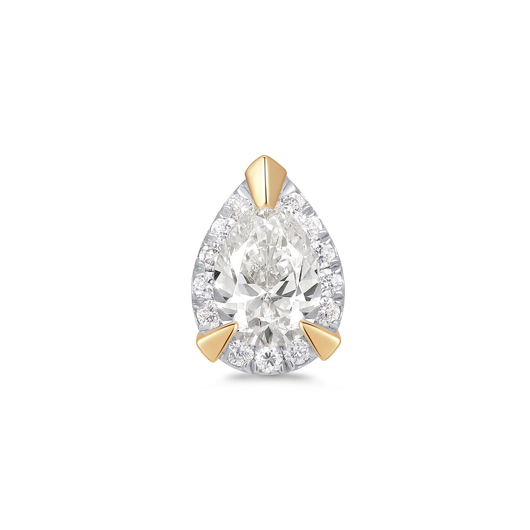 IGGY | Pear Lab Grown Diamond Threadless Flatback Earring