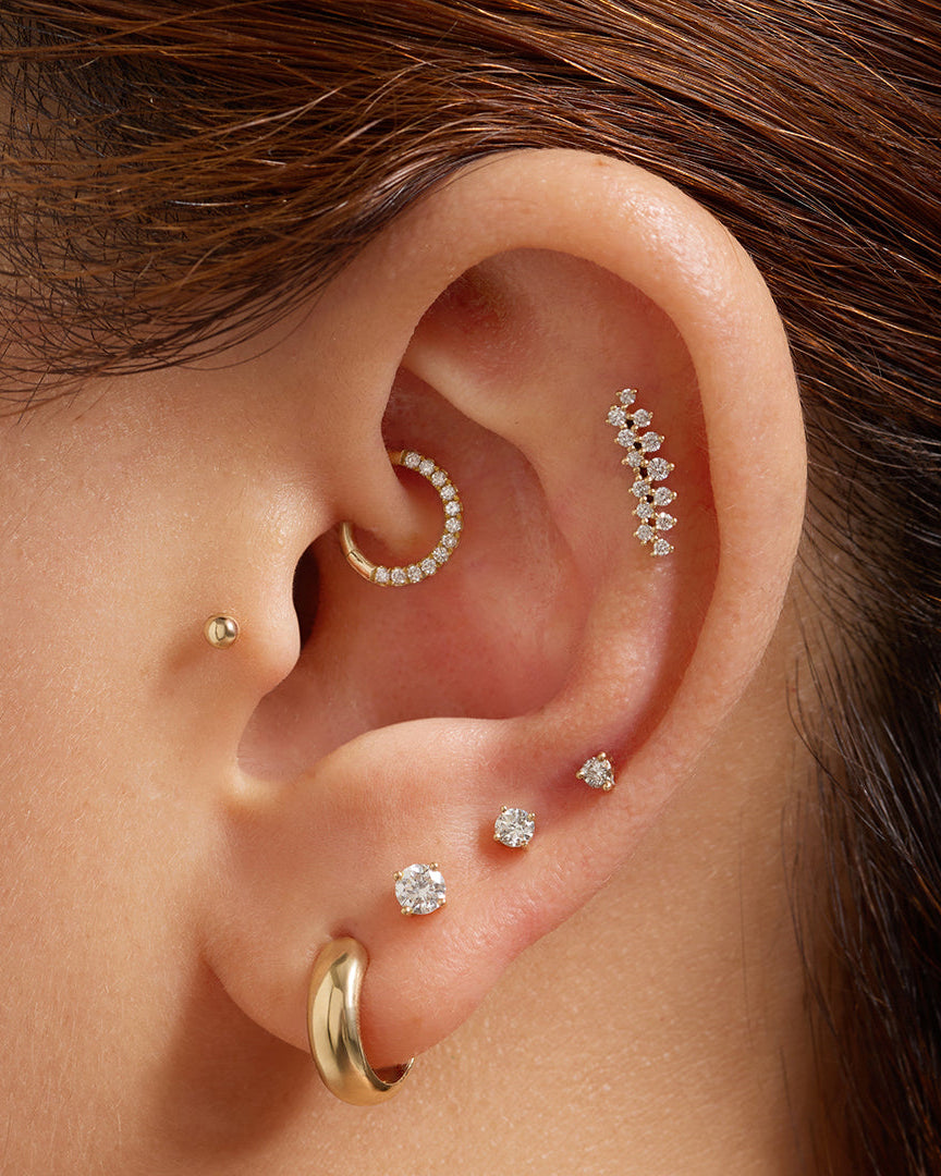 REESE | Lab Grown Diamond Threadless Flatback Earring
