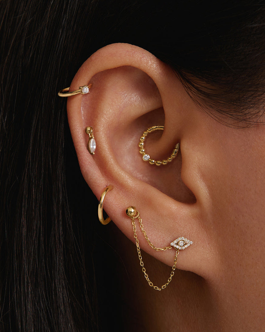 SKYLAR | Diamond Evil Eye Threadless Flatback Earring