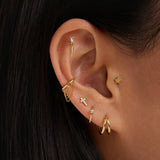 SAINT | Lab Grown Diamond Cross Threadless Flatback Earring