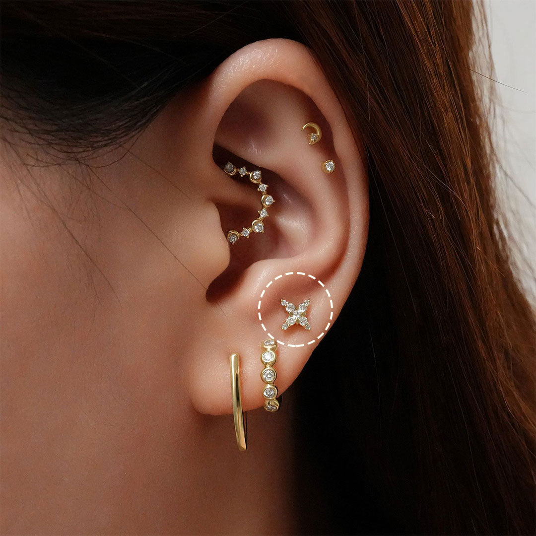 ODESSA | Lab Grown Diamond 4-Point Star Threaded with Flatback