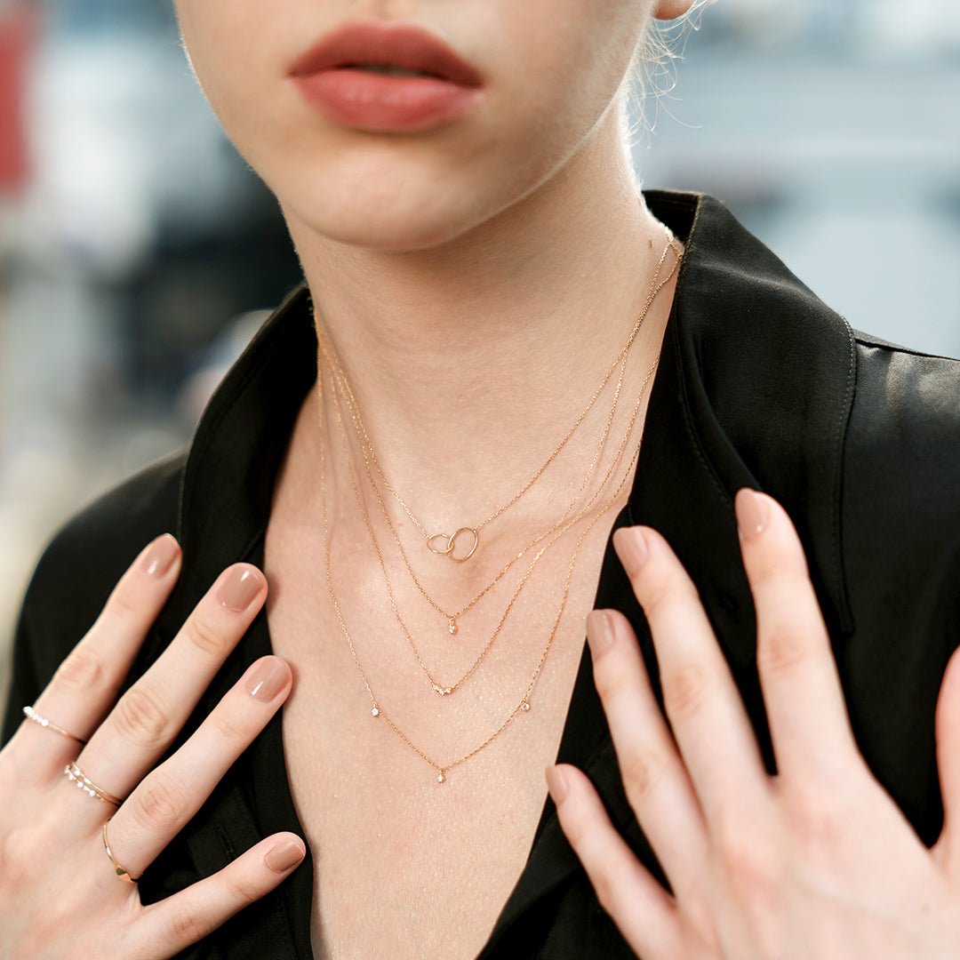INEZ | Triple Diamond Necklace