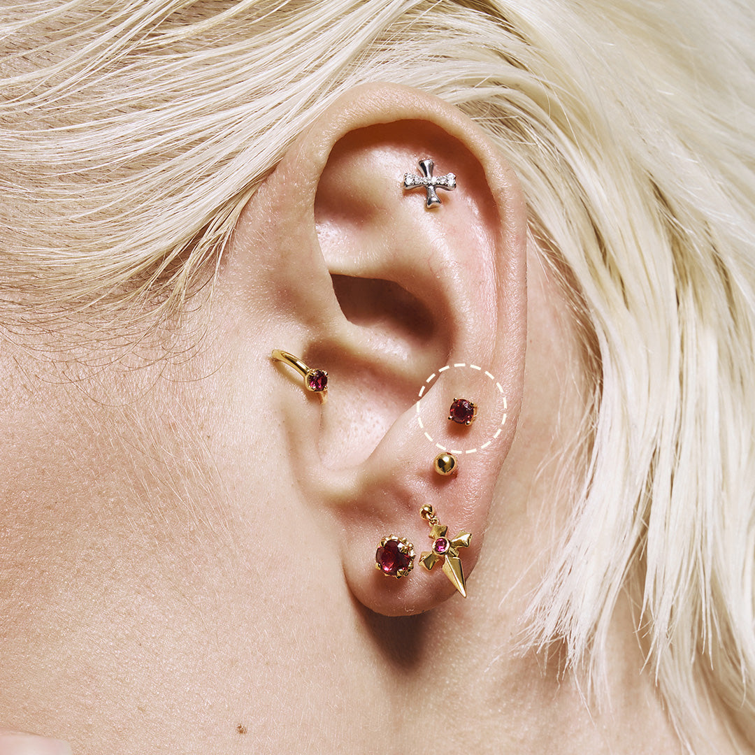 CHARISSA | Lab Ruby Stud Single Earring
