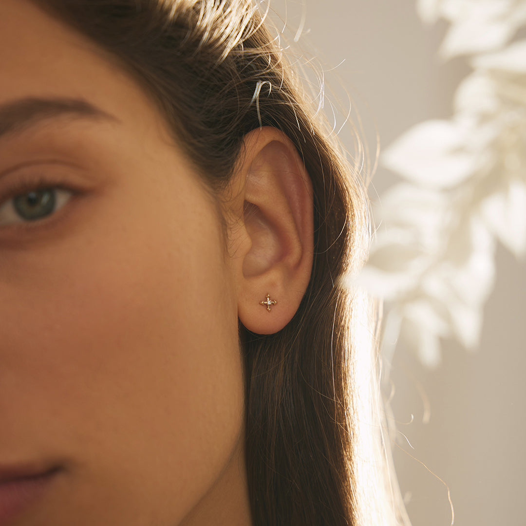 LIESE | Diamond Compass Threadless Flatback Earring