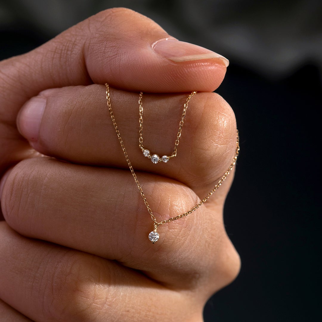 INEZ | Triple Diamond Necklace Necklaces AURELIE GI