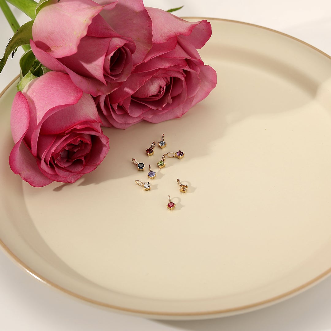 APRIL | Diamond Necklace Charm Necklace Charms AURELIE GI