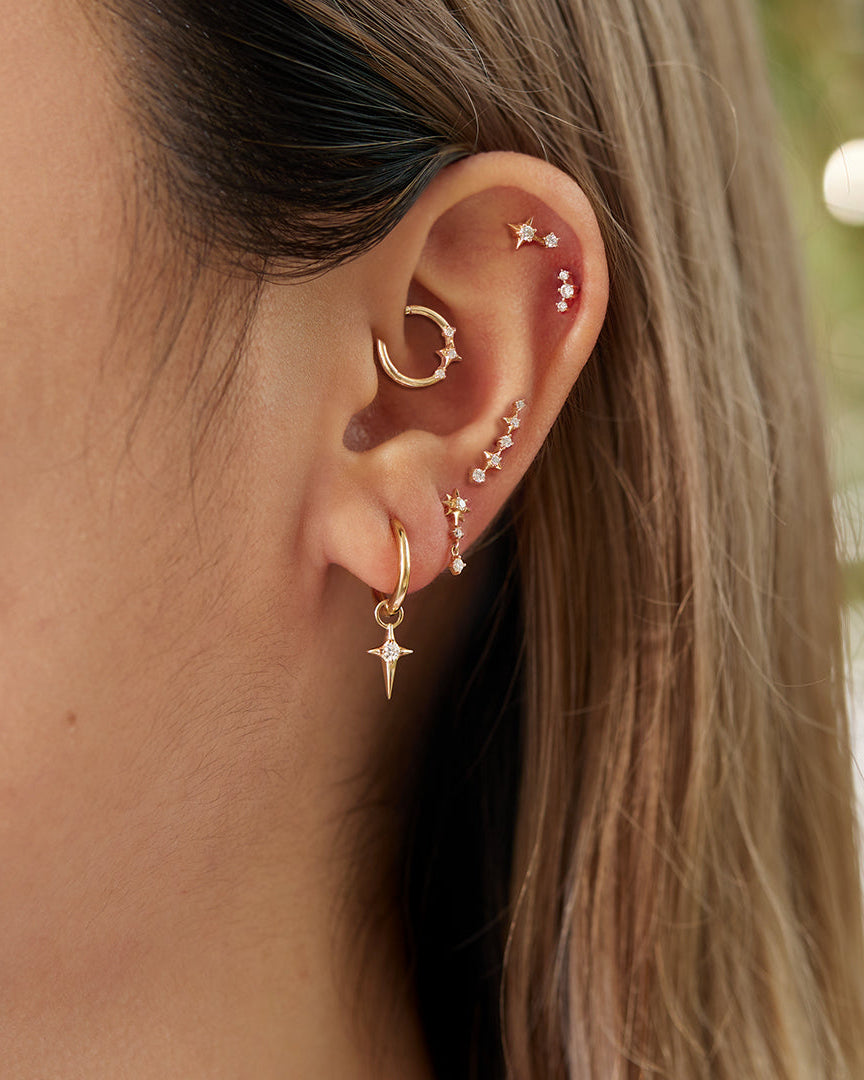 STARLET | Diamond Bar Single Stud Earrings AURELIE GI