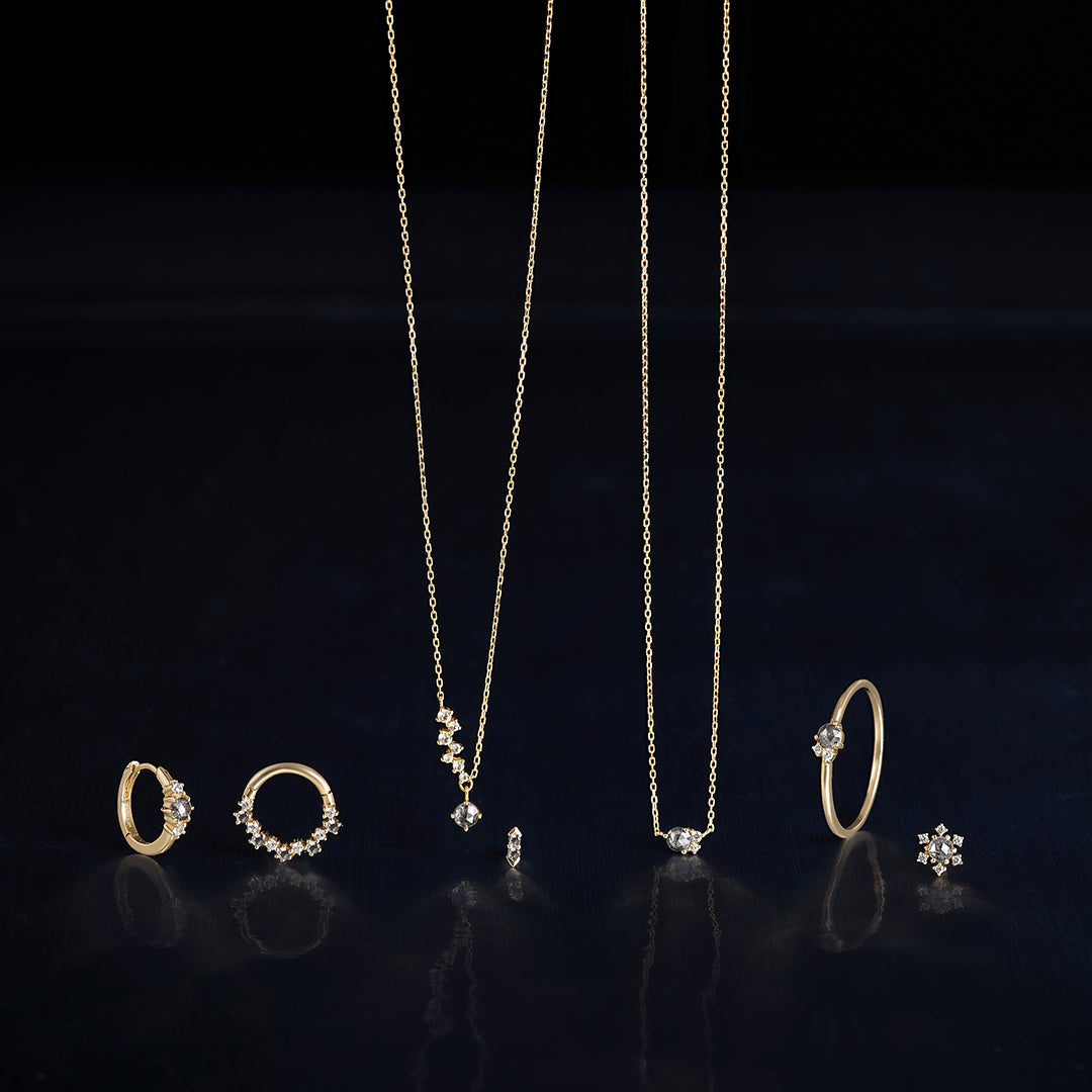 DELPHI | Grey Diamond Threadless Flatback Earring