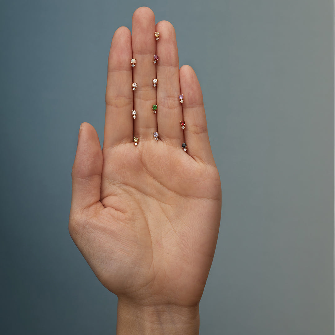 NOVEMBER | Citrine and White Sapphire Single Earring Studs AURELIE GI