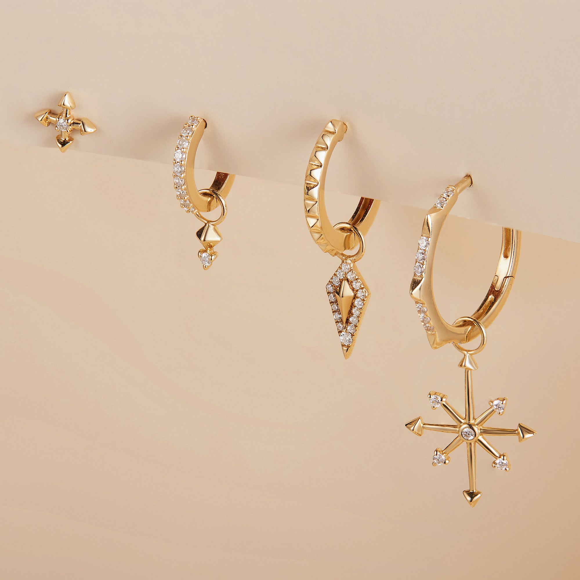 CANDIE | Diamond Octagram Star Earring Charm Earring Charms AURELIE GI