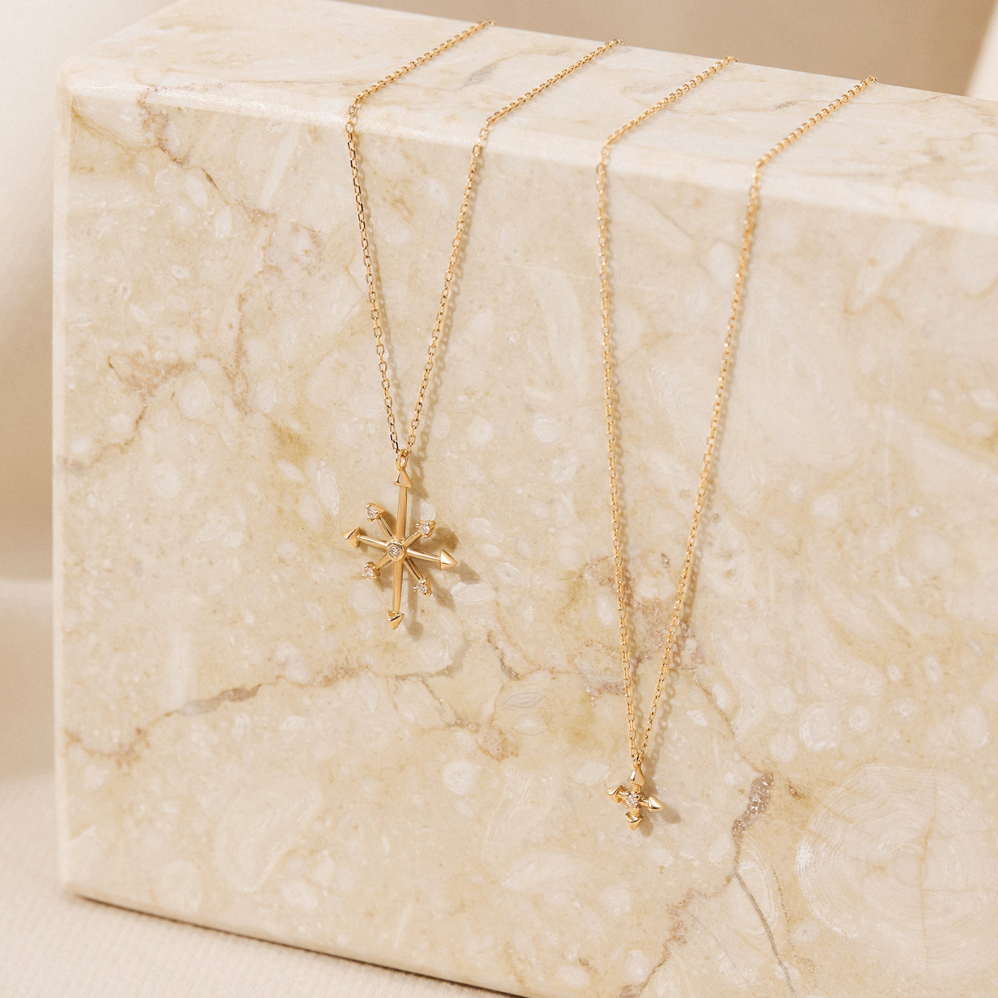 LIESE | Diamond 4-Pointed Cross Necklace Necklaces AURELIE GI