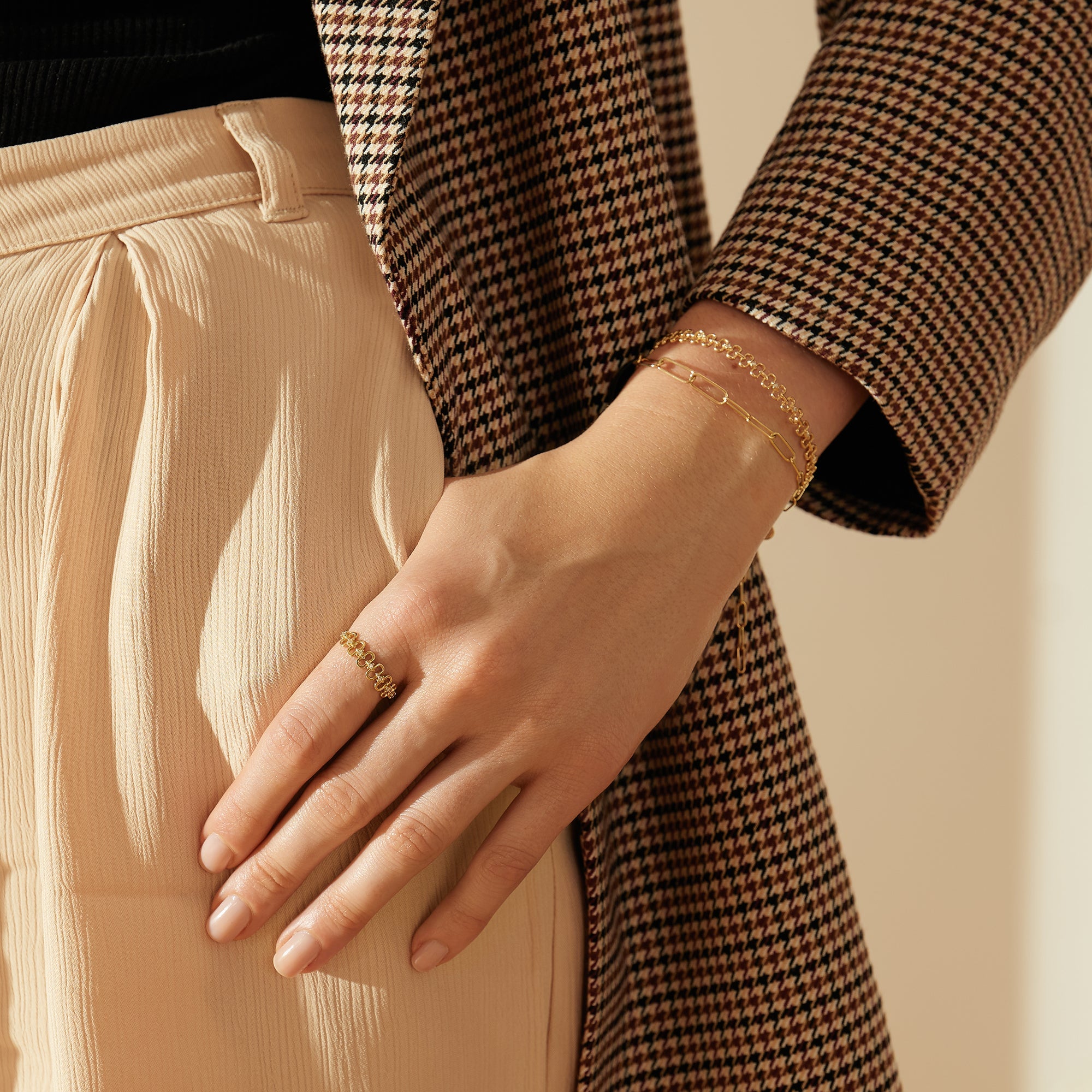 ANASTASIA | Diamond Paper Clip Stackable Ring Rings AURELIE GI