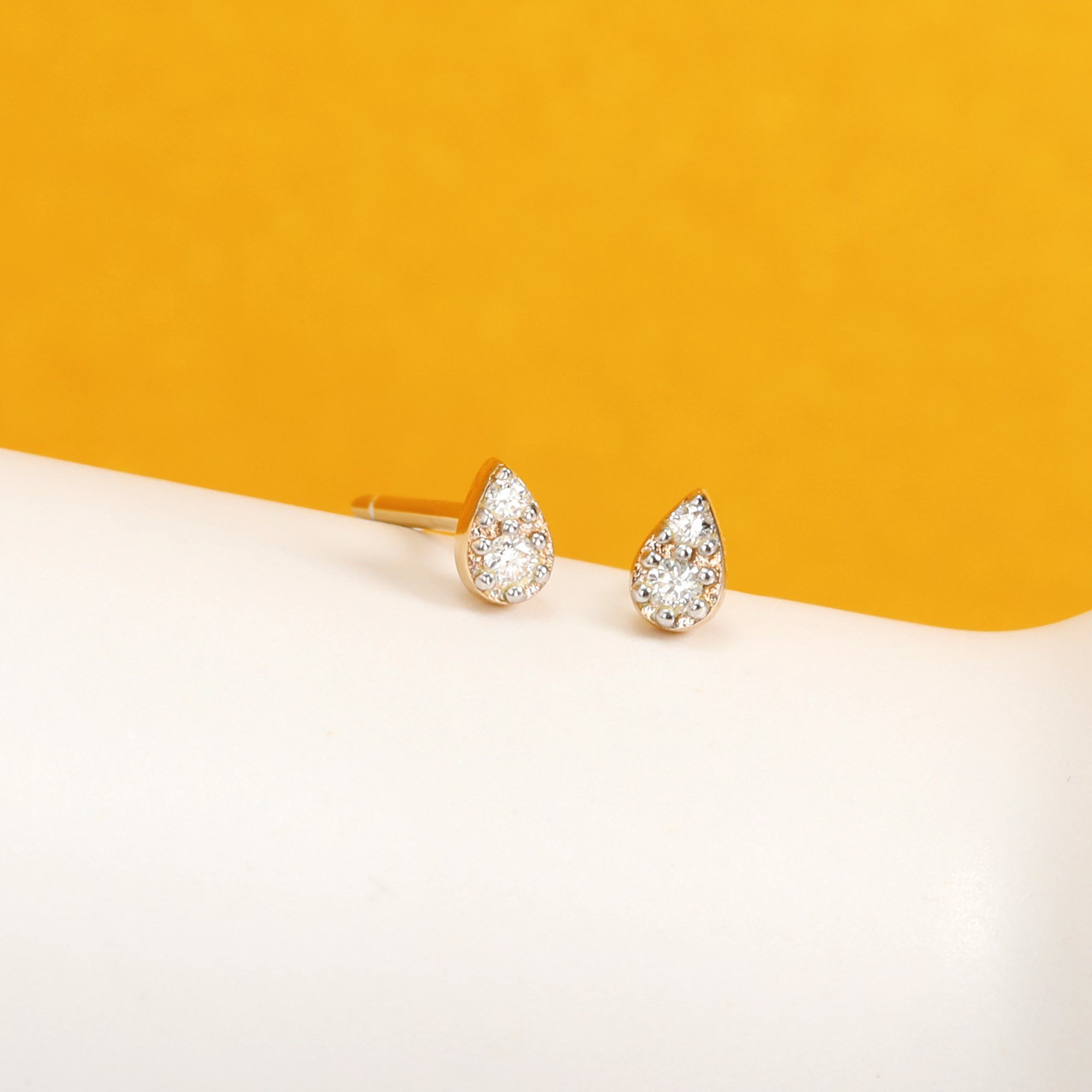 ROSA | Diamond Pave Teardrop Studs Studs AURELIE GI