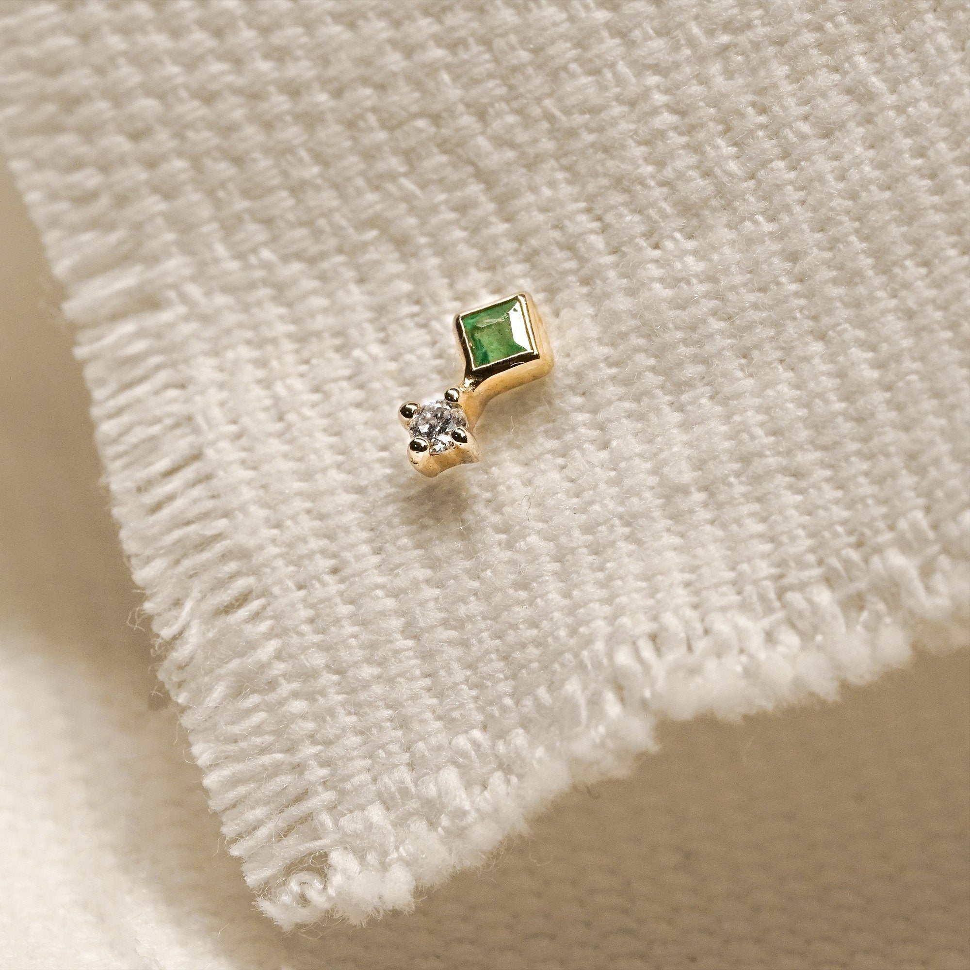 EMMIE | Emerald and Diamond Studs Studs AURELIE GI