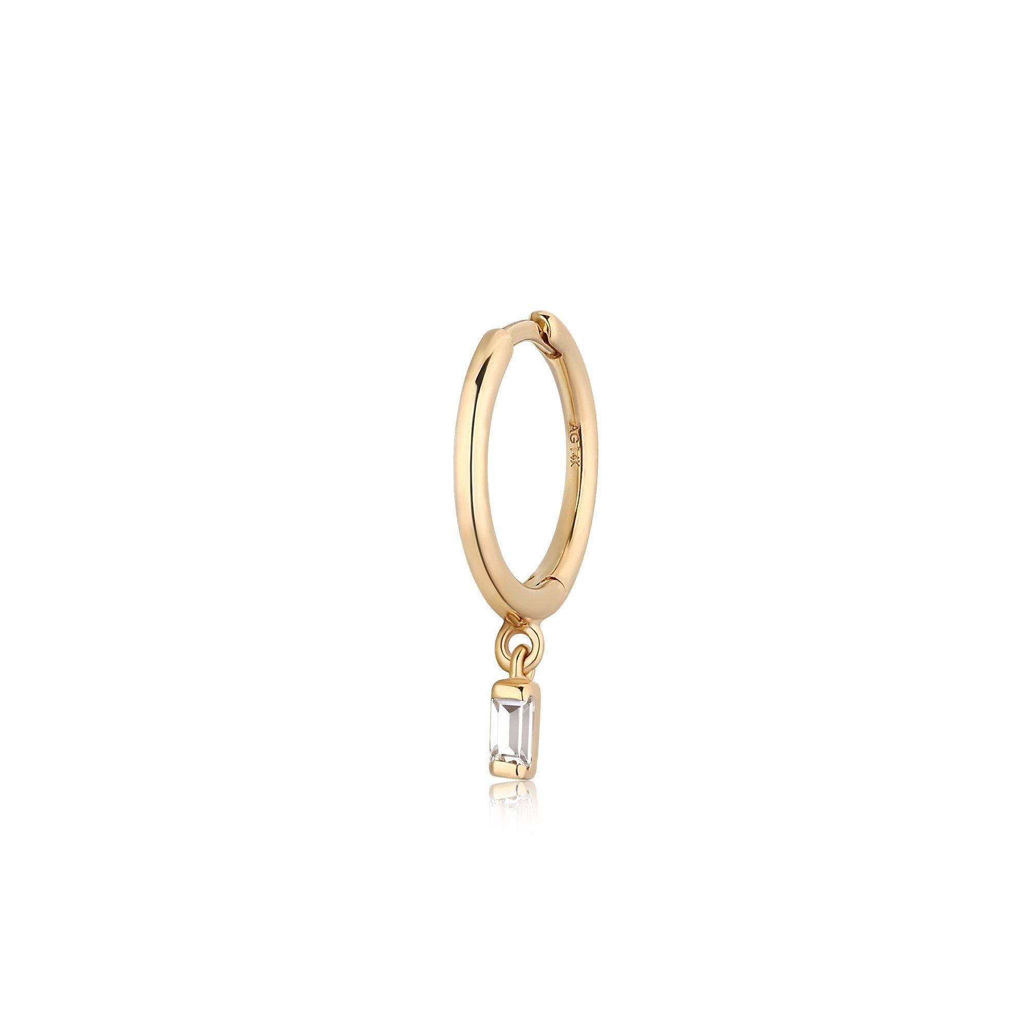 MILEY | Single Topaz Huggie Hoop Hoops & Huggies AURELIE GI
