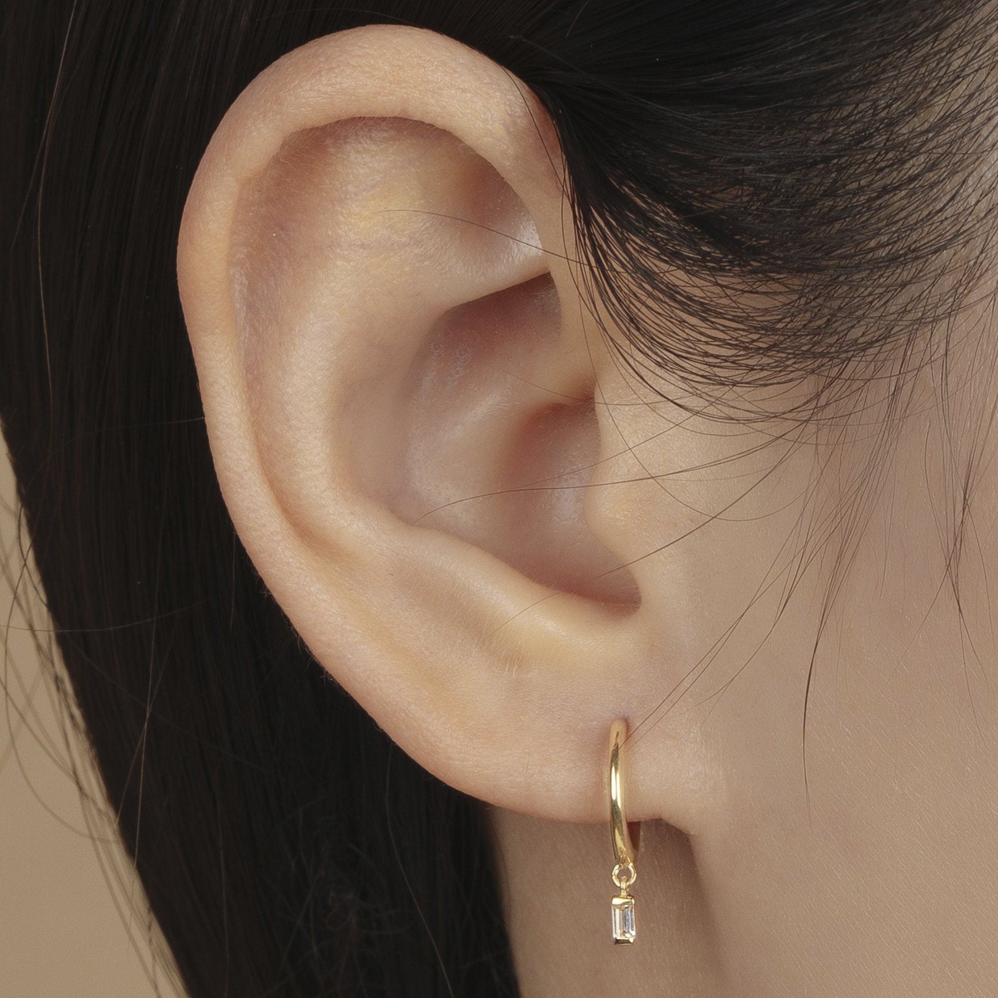 MILEY | Single Topaz Huggie Hoop Hoops & Huggies AURELIE GI
