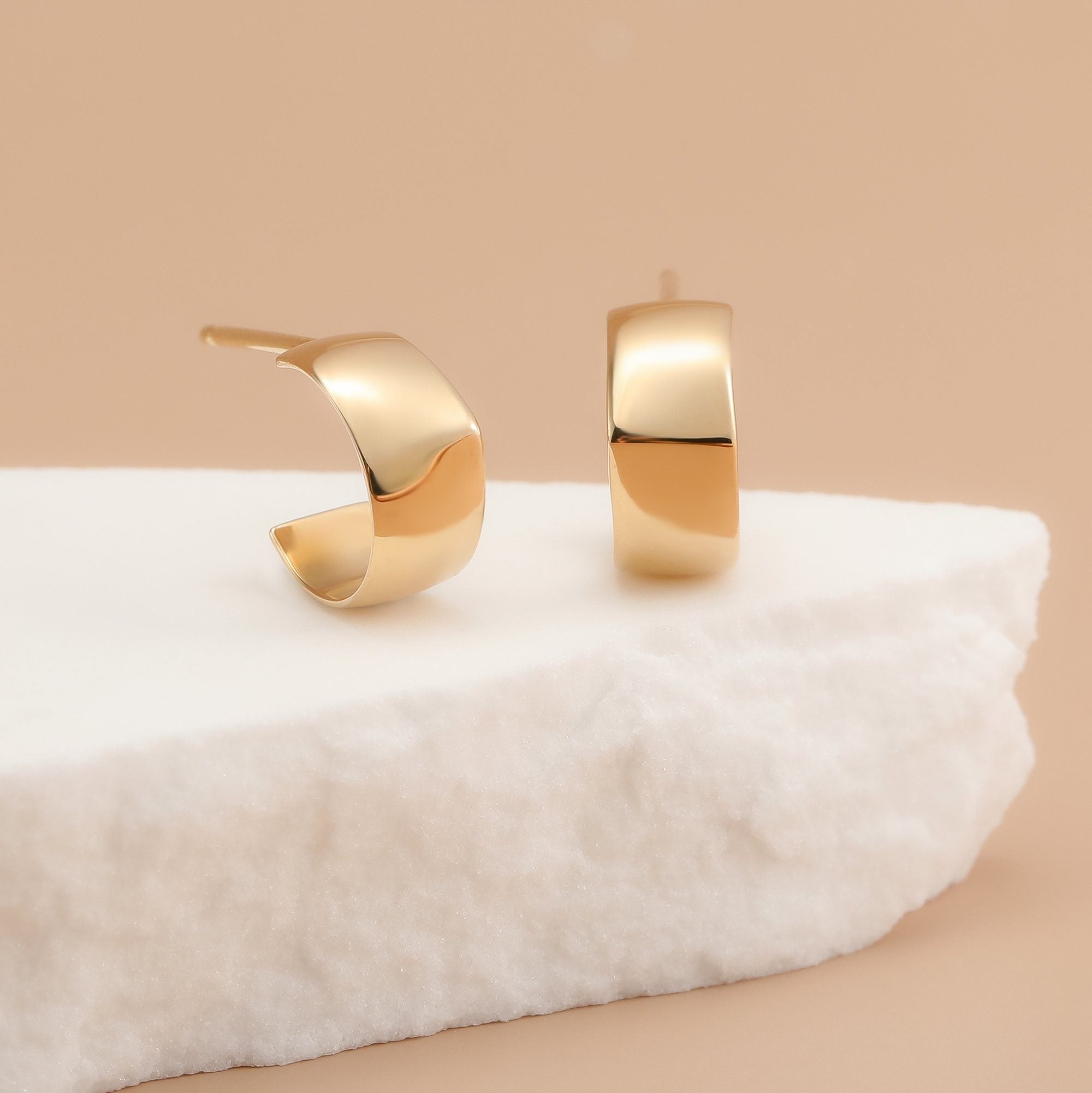 LOUISE | Wide Huggie Hoops Hoops & Huggies AURELIE GI