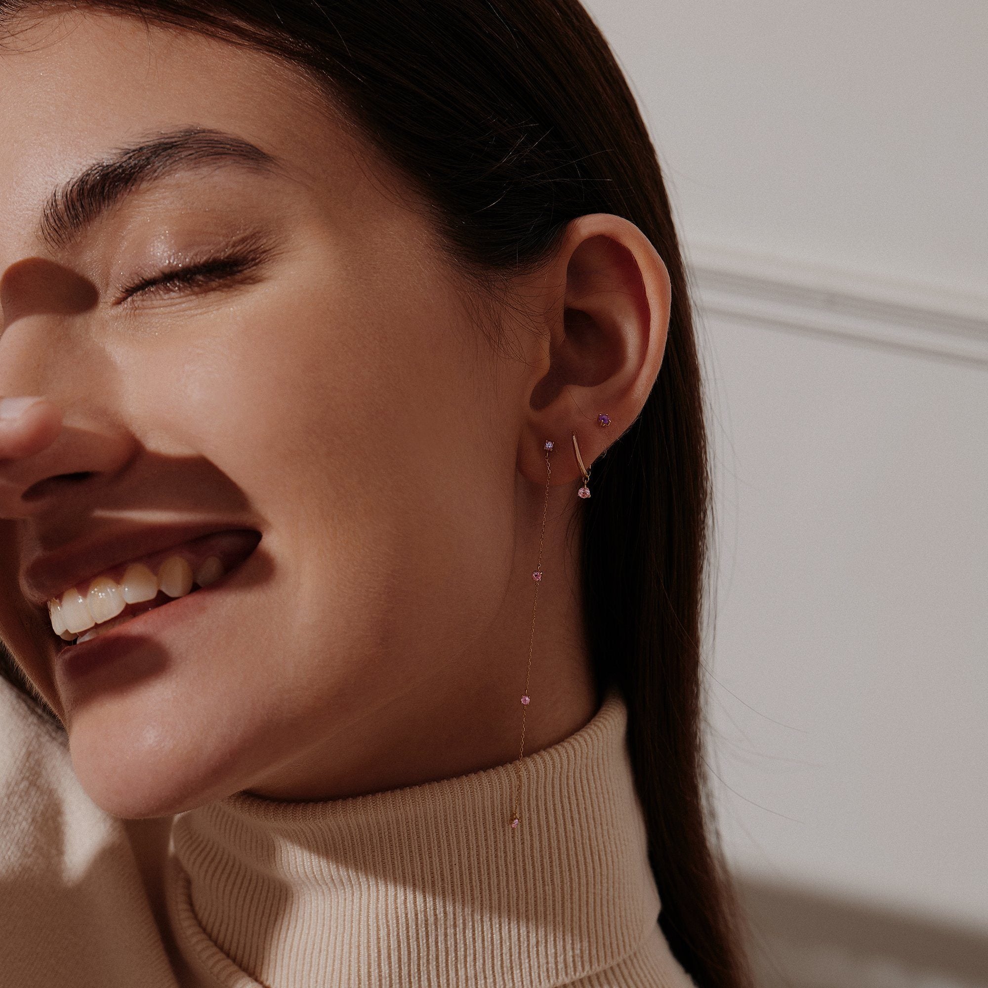 ELVA | Amethyst Single Stud Earring Studs AURELIE GI