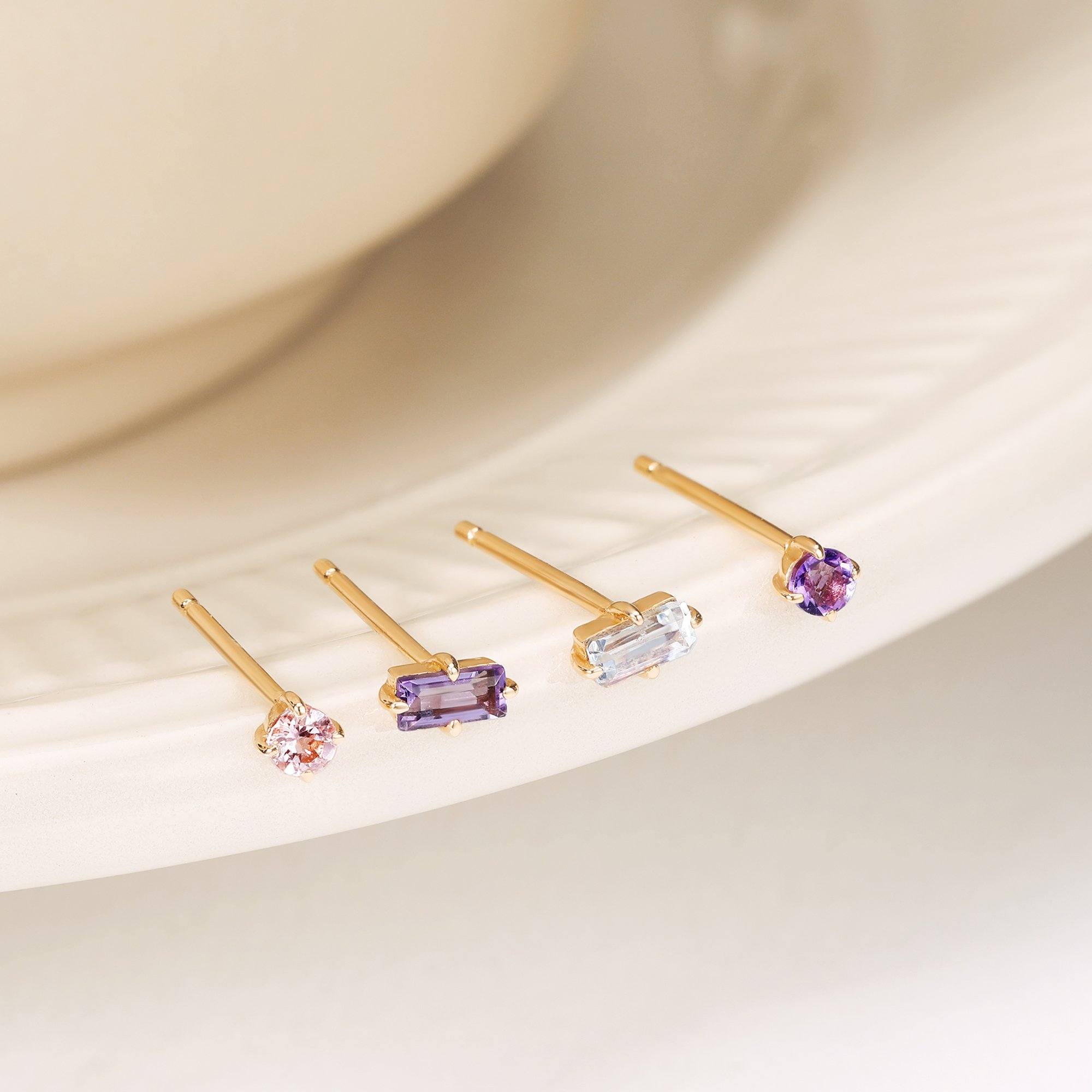 ELVA | Amethyst Single Stud Earring Studs AURELIE GI