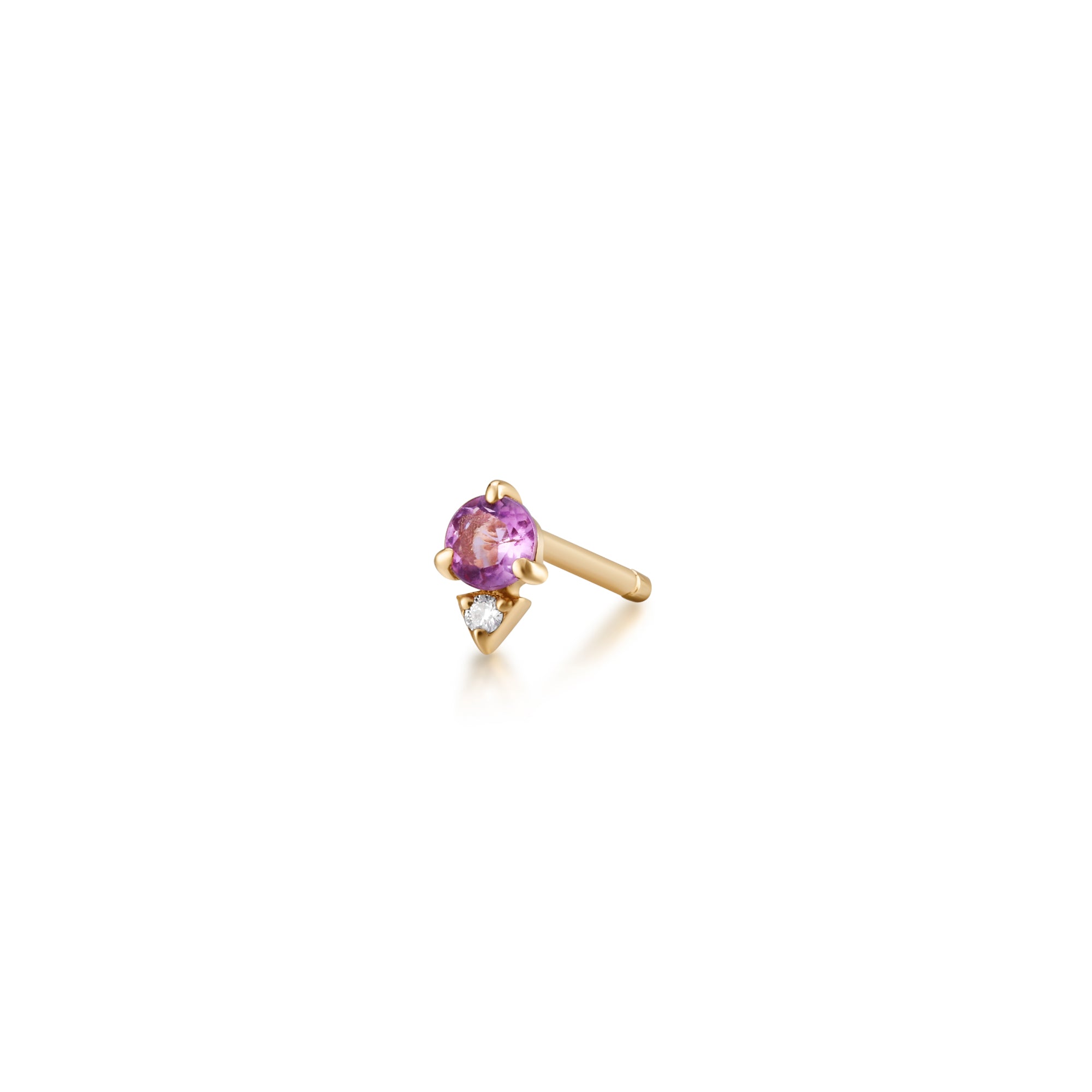 TIANA | Amethyst and Diamond Single Stud Earring Studs AURELIE GI