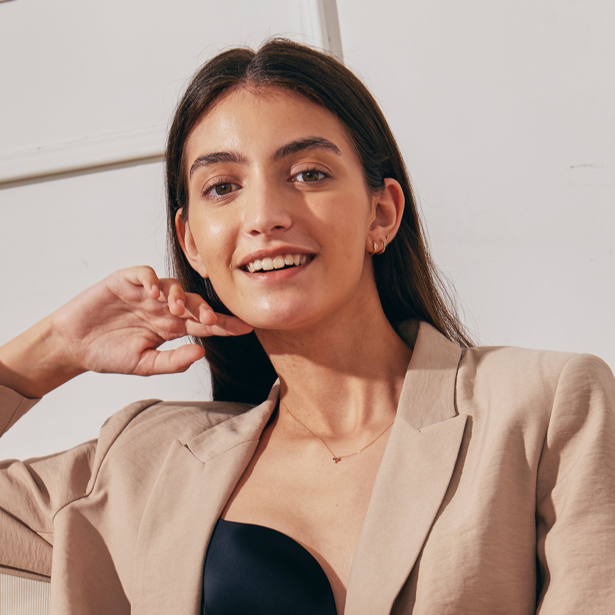 TIANA | Amethyst and Diamond Single Stud Earring Studs AURELIE GI