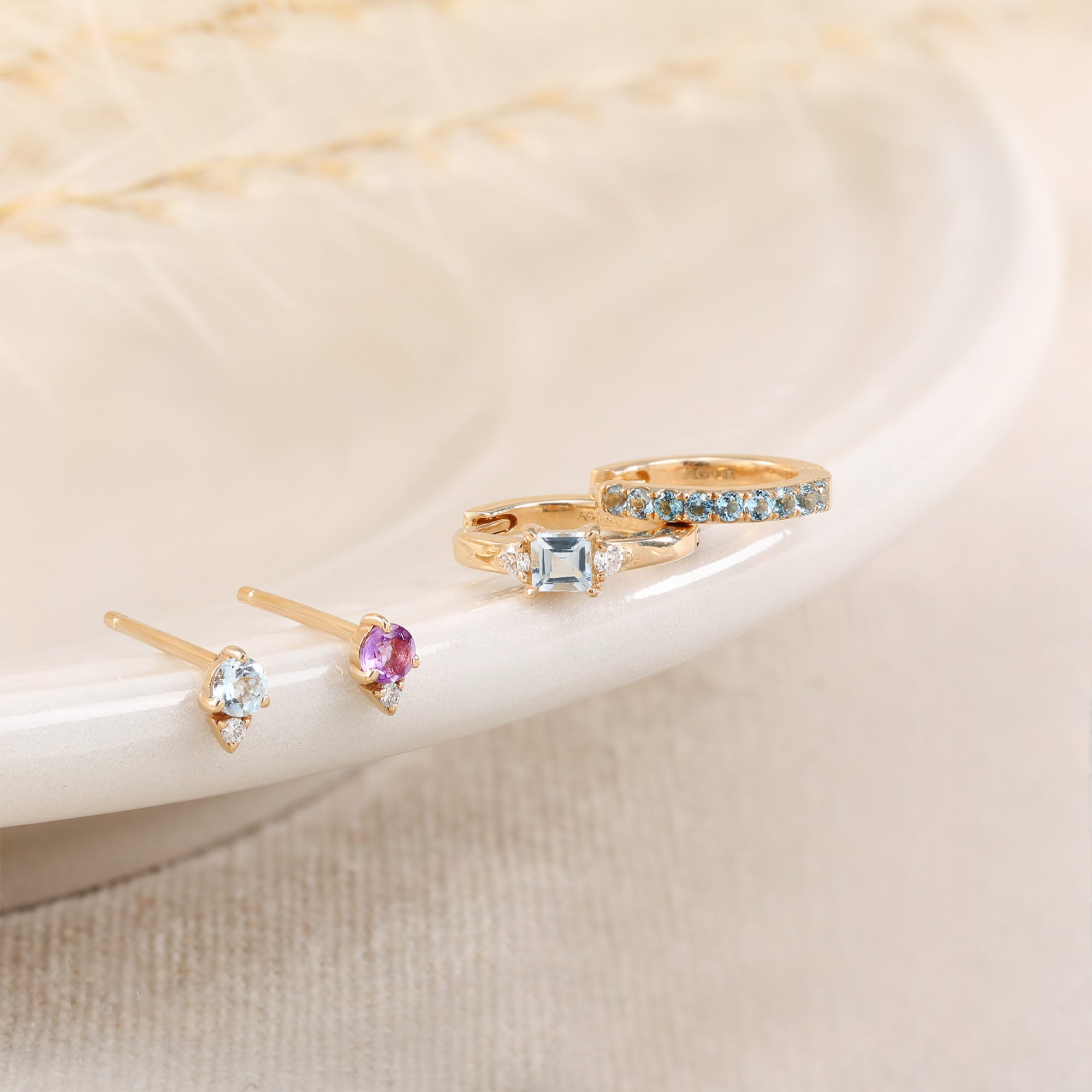 TIANA | Amethyst and Diamond Single Stud Earring Studs AURELIE GI